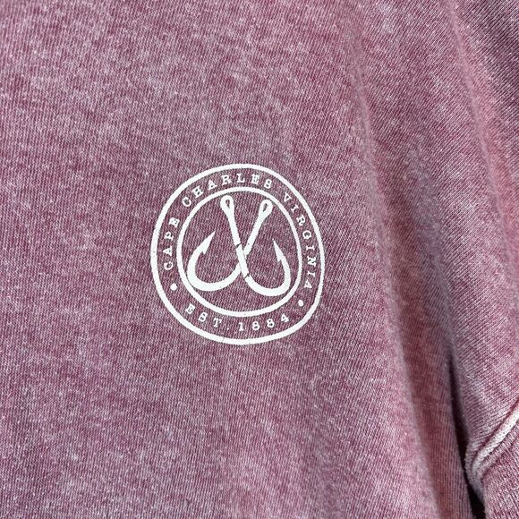 Vineyard Crew Sweatshirt Size 2XL Pink Pullover Coordinates Logo Crewneck - Picture 2 of 7